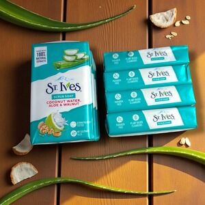 St. Ives Scrub Soap Value Pack Coconut Water, Aloe & Walnut - 8 Bars